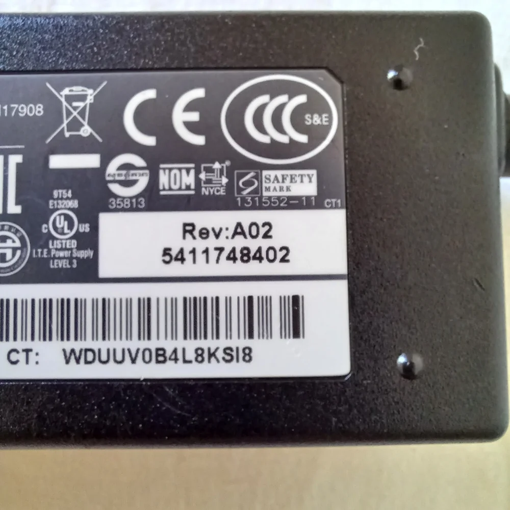New HP AC/DC Laptop Adapter Blue Tip & Power Cord 45W 19.5V Rev A02 Total 9 Feet